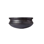 Deep curved black Curry clay pot small with free Ash powder