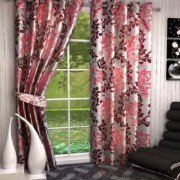 Knitting Long Door Curtain (Set of 3, 9 Feet, Pink)