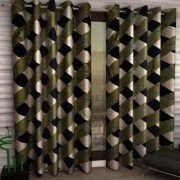 Knitting Long Door Curtain (Set of 3, 9 Feet, Green)