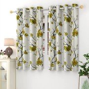 Long crush printed Window Curtain (Set Of 5, 5 feet, Green)