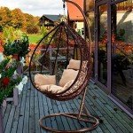 Single Seater Iron Frame Swing Chair (Brown, Beige)