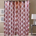 Luxury Gloss Door Curtain (Set of 4, 7 Feet, Pink)