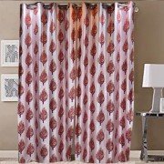 Luxury Gloss Door Curtain (Set of 4, 7 Feet, Pink)