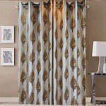 Luxury Gloss Door Curtain (Set of 4, 7 Feet, Gold)