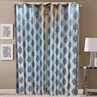 luxury-gloss-door-curtain-set-of-4-7-feet-blue