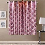 Luxury Gloss Window Curtain (Set of 5, 5 Feet, Purple)