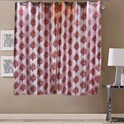 Luxury Gloss Window Curtain (Set of 5, 5 Feet, Pink)