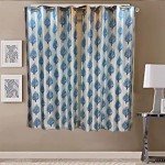 Luxury Gloss Window Curtain (Set of 5, 5 Feet, Blue)