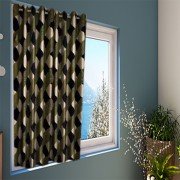 Knitting Window Curtain (Set of 6, 5 Feet, Green)