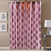 Luxury Gloss Door Curtain (Set of 3, 9 Feet, Purple)