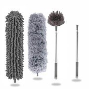 Microfiber Duster with Extension Pole(Stainless Steel)