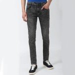 Men Grey Pattern Skinny Fit Jeans