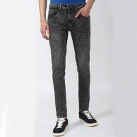 Men Grey Pattern Skinny Fit Jeans