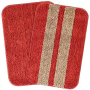 Anti Skid Microfiber Door Mat  (Red, Medium, Pack of 2)