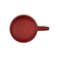 Traditional Clay frying pan with handle Brown Medium with free Ash Powder 