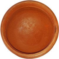 Deep Curved Curry Clay Pot Traditional Brown Finish large Size with free Ash powder