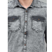 Men's Slim Fit Denim Shirt, Faded Black