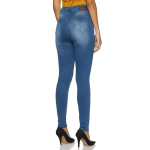 Women Slimfit Faded Dark Blue Mid Rise Jeans